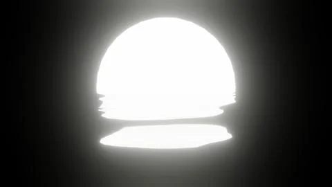 White Moon reflection in water or the ocean on black background. Stock Illustration