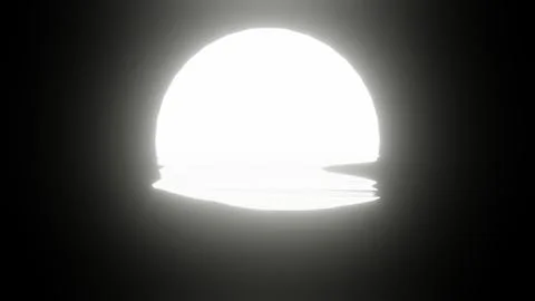 White Moon reflection in water or the ocean on black background. Stock Illustration
