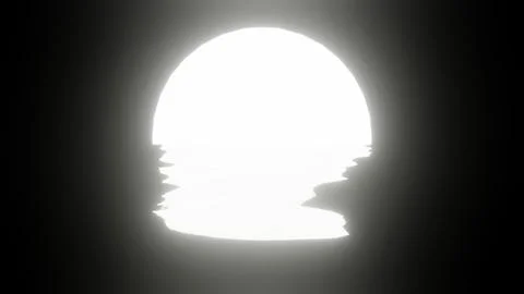 White Moon reflection in water or the ocean on black background. Stock Illustration