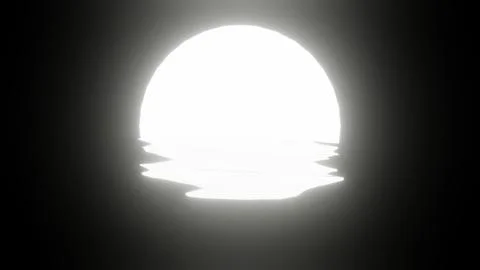 White Moon reflection in water or the ocean on black background. Stock Illustration