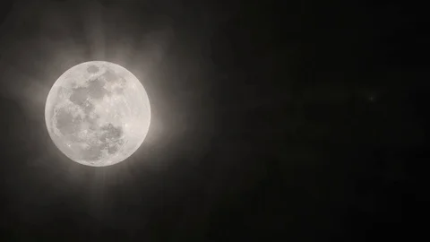 White Moon. Seamless 4K Stock Footage 119008438
