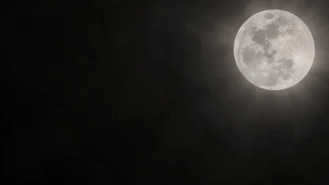 White Moon. Seamless 4K Stock Footage 119012933
