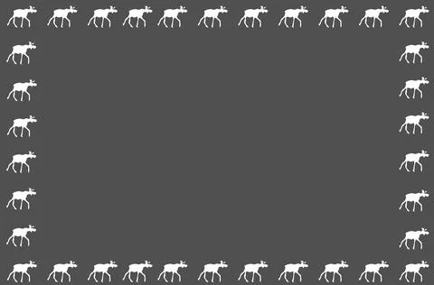 White Moose Frame Stock Illustration