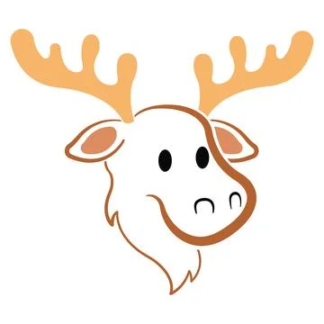 White moose head outline. Vector Stock Illustration