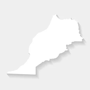 White Morocco map on gray background, vector Stock Illustration