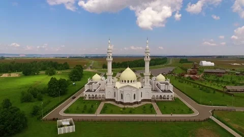 White mosque in Bolgar Stock Footage 86624680