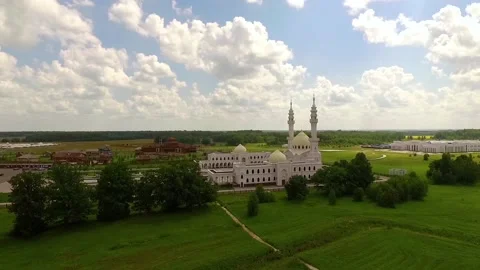 White mosque in Bolgar Stock Footage 86624716