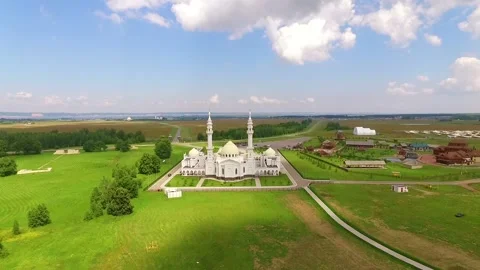 White mosque in Bolgar Stock Footage 86624919