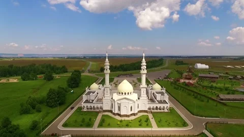 White mosque in Bolgar Stock Footage 86624970
