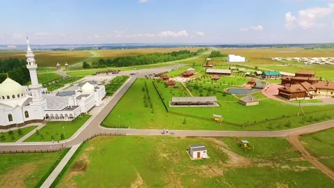 White mosque in Bolgar Stock Footage 86625552