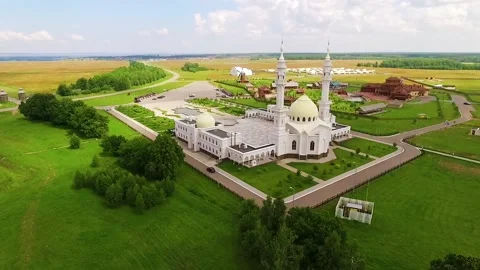 White mosque in Bolgar Stock Footage 86625575