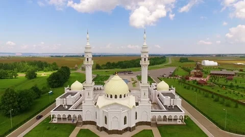 White mosque in Bolgar Stock Footage 86625816