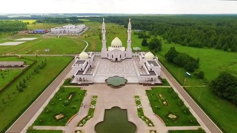 White mosque in Bolgar Stock Footage 86625882
