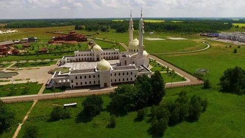 White mosque in Bolgar Stock Footage 86626131