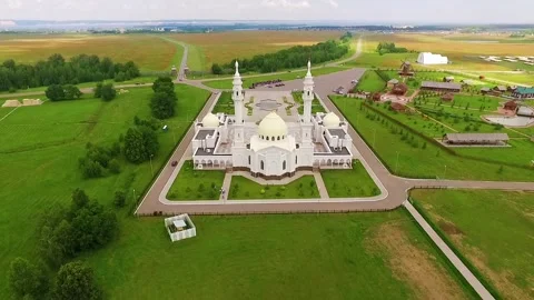 White mosque in Bolgar Stock Footage 86626272