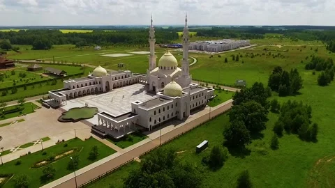 White mosque in Bolgar Stock Footage 86626384