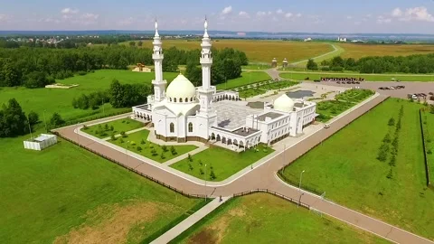 White mosque in Bolgar Stock Footage 86626507