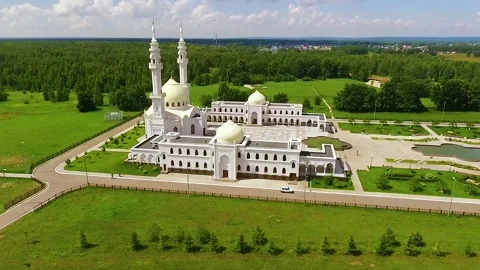 White mosque in Bolgary Stock Footage 86627080