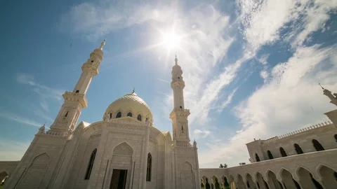 White Mosque pan timelapse Tatarstan, Bulgar 库存影片 83428567