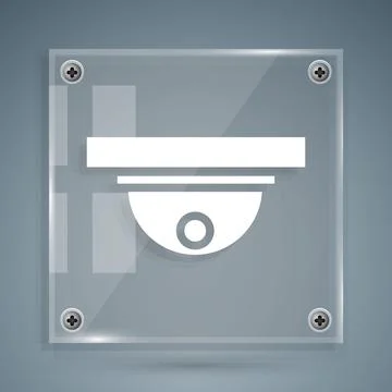 White Motion sensor icon isolated on grey background. Square glass panels Stockillustratie