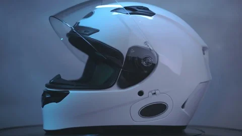 White motorcycle full-face helmet rotation. Stock-Footage 107969779