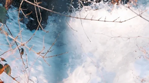 White Mountain Stream Water Falling Down Stock Footage 103057243