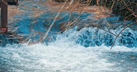 White Mountain Stream Water Falling Down Stock Footage 104753960
