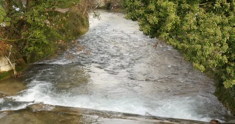 White Mountain Stream Water Falling Down Stock Footage 104756071