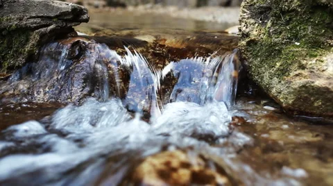 White Mountain Stream Water Moving Down Stock Footage 62981314