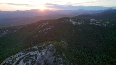White Mountains New Hampshire Drone Sunset High Res! Stock Footage