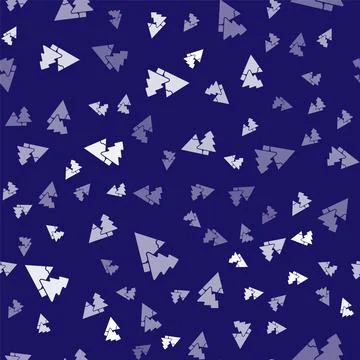 White Mountains with tree icon isolated seamless pattern on blue background Illustrazione stock
