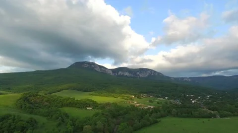 White Mountains With Trees On Hills Stock Footage 64146370