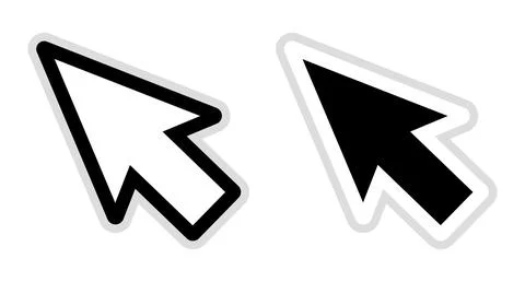 White mouse cursor and black mouse cursor. Stock Illustration