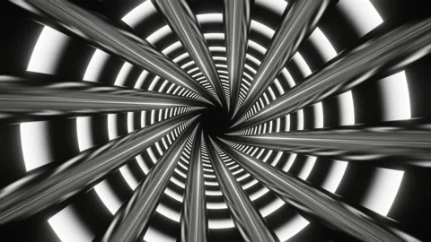 White Movement Inside The Spiral Background VJ Loop in 4K Stock Footage 310839073