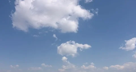 White Moving Clouds on Blue Sky Timelapse 4K video Nature Background Stock Footage 101236876