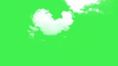 White Moving Clouds on Green Screen Background Stock Footage 336713355