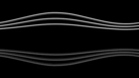 White moving sinewaves with reflections, loop-able (3d rendering) Stock Footage 84785023