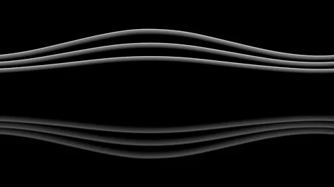 White moving sinewaves with reflections, loop-able (3d rendering) Stock Footage 84785130