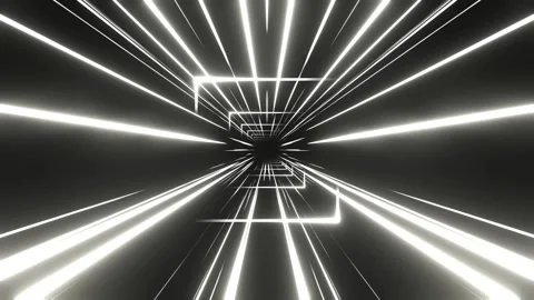 White Moving through the Laser Neon Portal Space Background VJ Loop in 4K Stock Footage 314365970