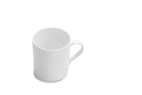 White mug, cup with clipping path on isolated white Stock Photos