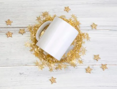 White mug cup Stock Photos