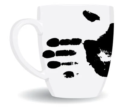 White mug is dirty. Illustrazione stock