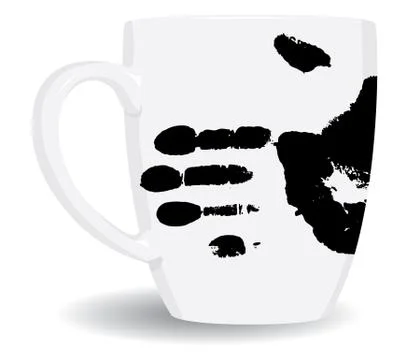 White mug is dirty. Stock Illustration