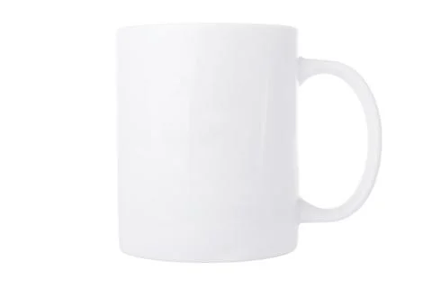 White mug isolated on white background. Stock Photos