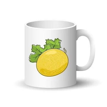 White Mug with Melon イラスト素材