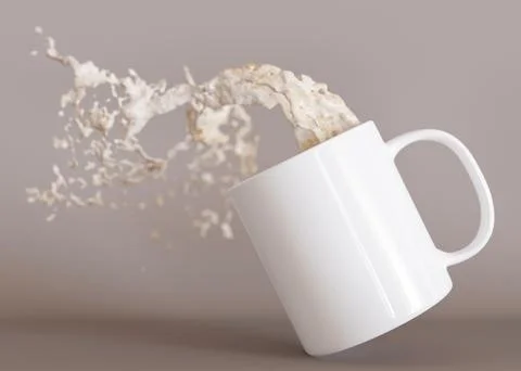 White mug mock up. Blank template for your design, advertising, logo. Close.. Stock Photos