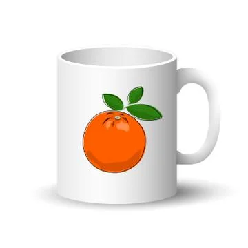 White Mug with Orange Stock Illustration