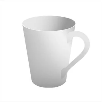 White mug realistic vector template. Isolated object Stock Illustration