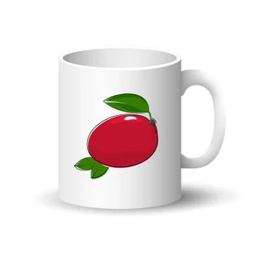 White Mug with Red Mango イラスト素材