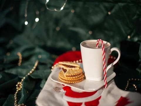 A white mug with a red Stock Photos